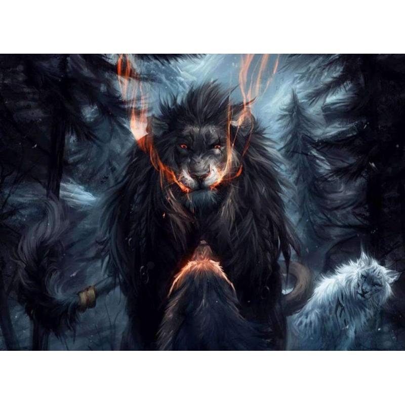 Donkere Leeuw in Dro...