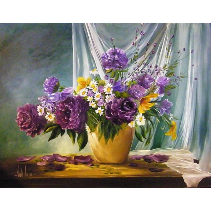 Paarse Bloemen Goude...