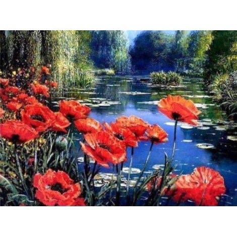 Meer met Rode Bloemen