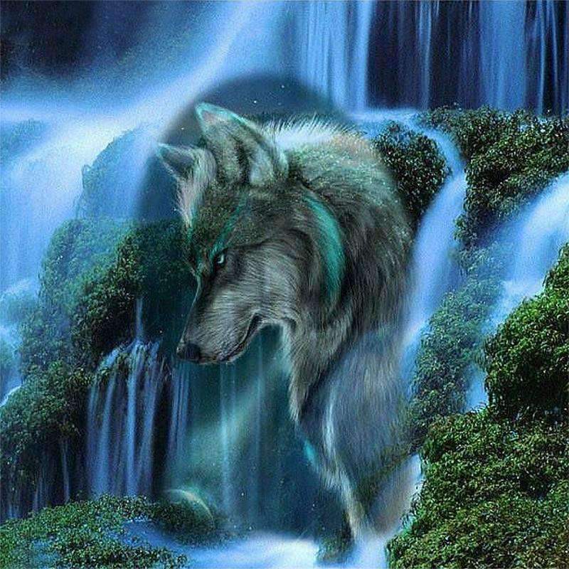 Wolf bij een Waterva...