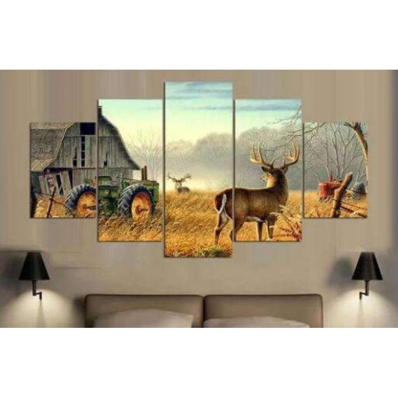 Herten bij Boerderij...