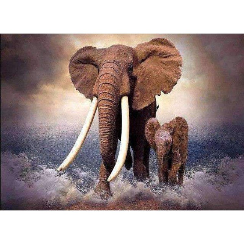 Olifant met kleintje...