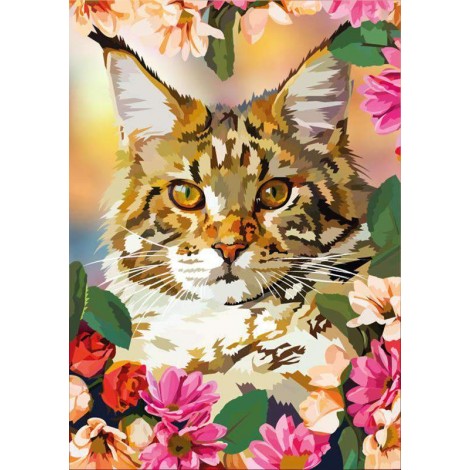 Kat met Bloemen