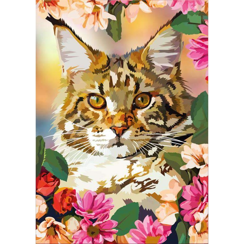 Kat met Bloemen