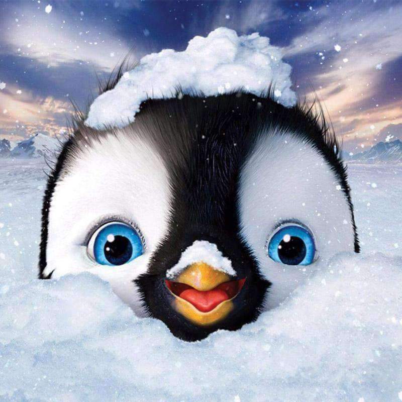 Pinguin in de Sneeuw